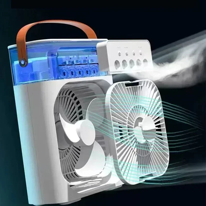 Portable Mist Fan & Humidifier with LED Night Light