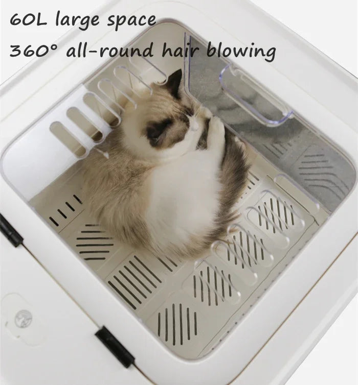 60L Pet Hair Box Large Space with Care Spray Module Dog Blow Dryer Pet Hair Dryer