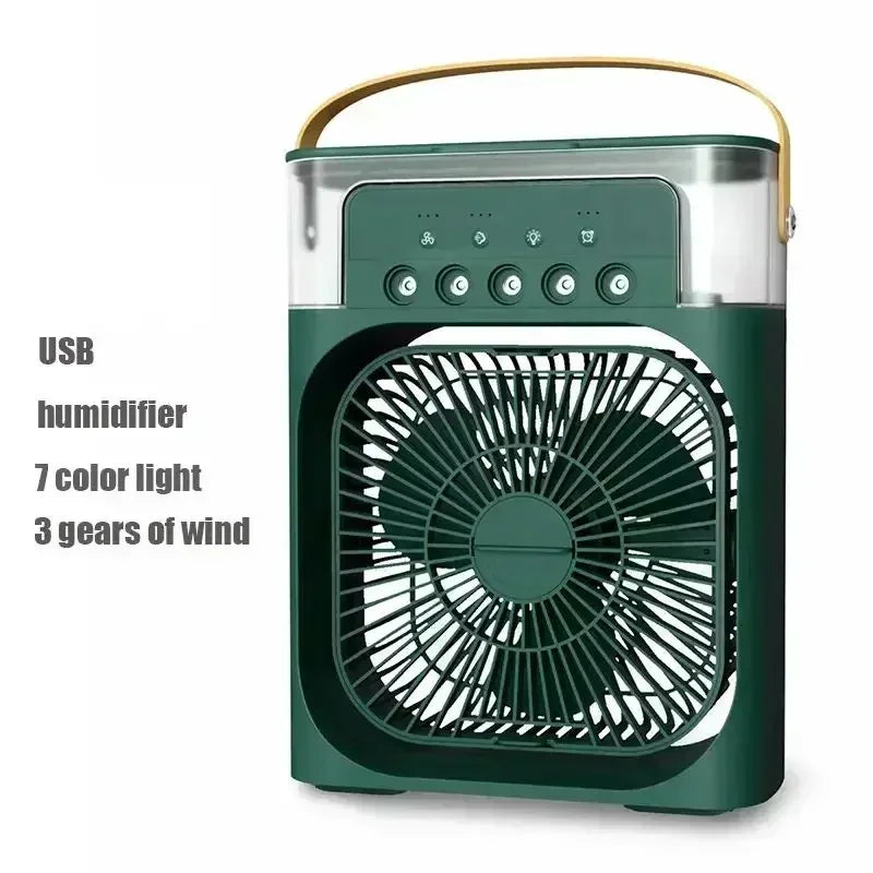 Portable Mist Fan & Humidifier with LED Night Light