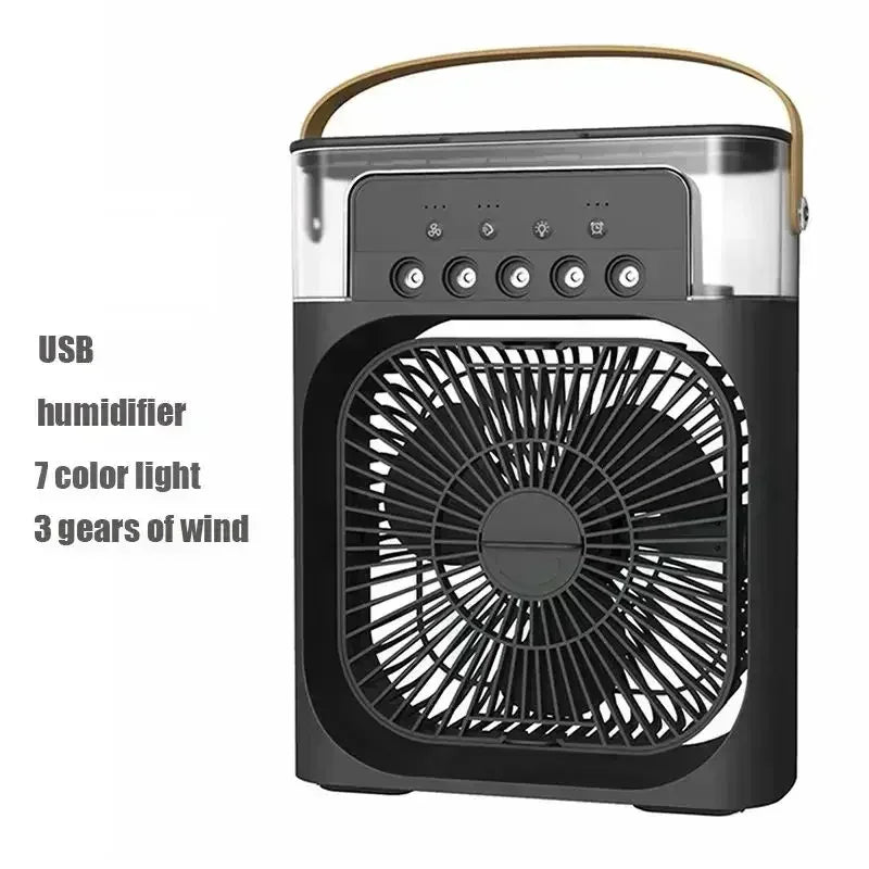 Portable Mist Fan & Humidifier with LED Night Light