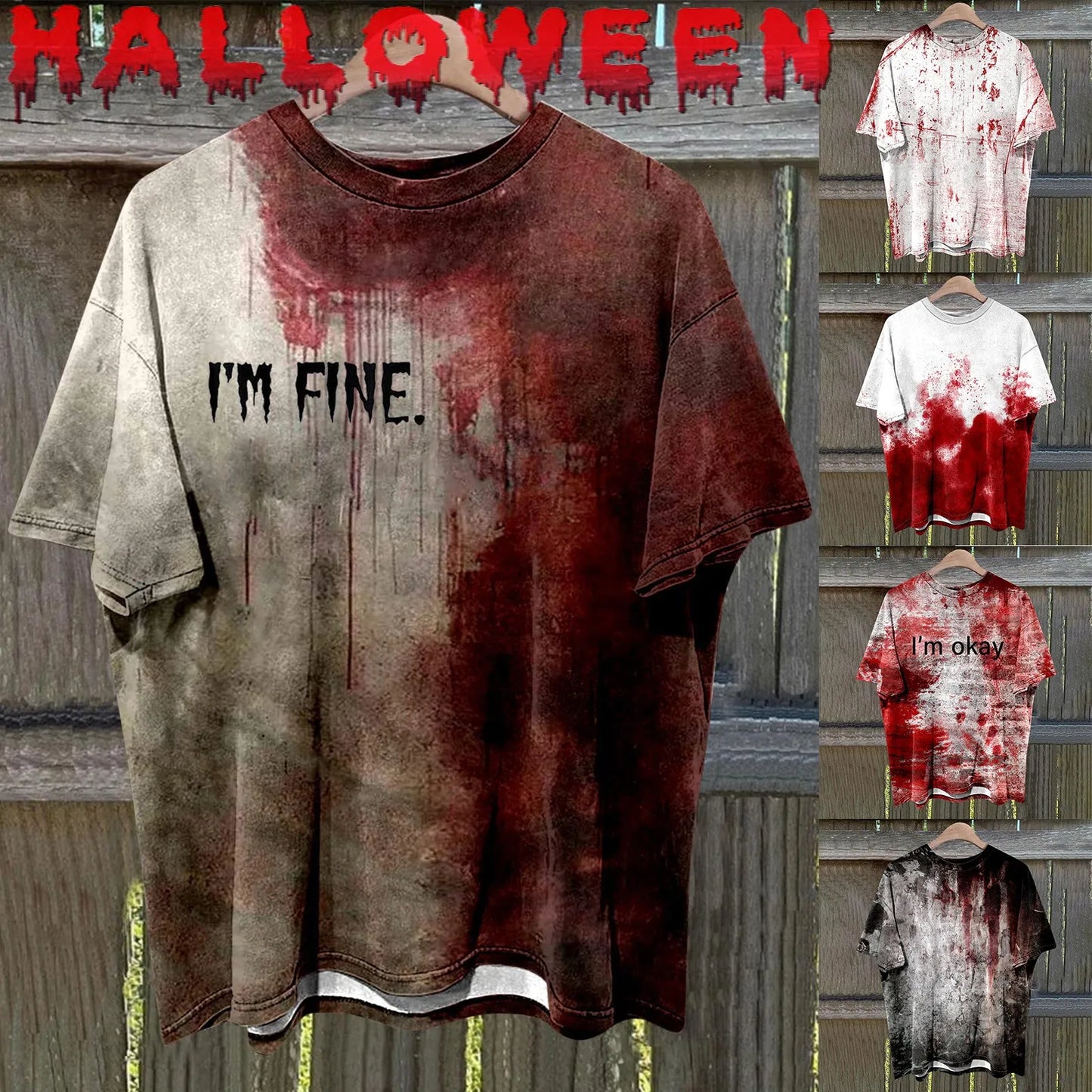 I’m Fine, Bloody Shirt – Problem Solved! | Funny Men's Halloween Tee