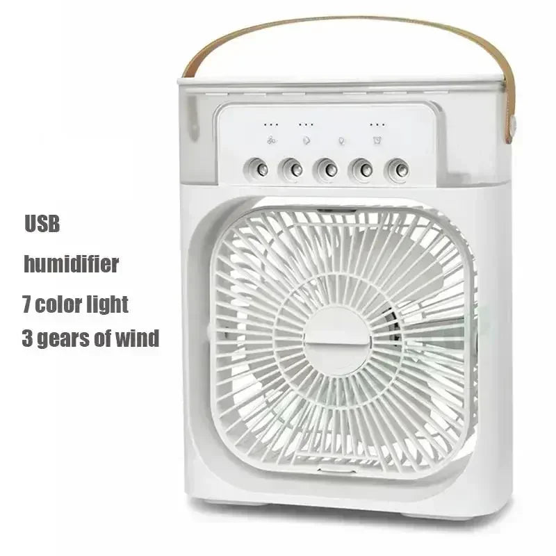 Portable Mist Fan & Humidifier with LED Night Light